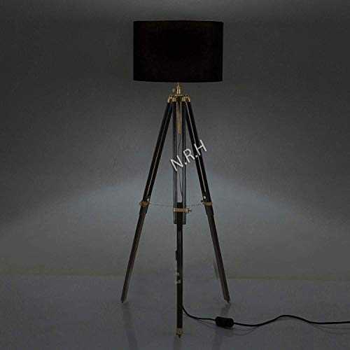 Tripod Floor Lamps for Living Room, Mid Century Modern Standing Light for Bedroom, Adjustable Design, Lamp for Office-with Black Finish ( Without Shade)