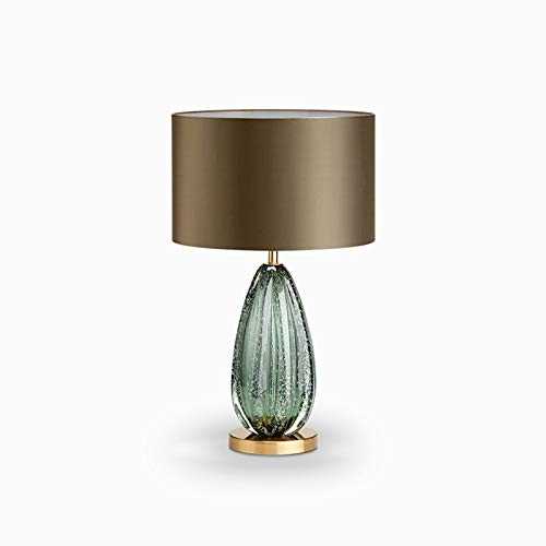 Bedside Table Lamp Post-modern Style Desk Lamps with Green glass for Living Room, Bedroom, Office. Nightstand Lamp Desk Lamp Large Vintage Table Lamp for Bedroom and Living Room Desk Lamp