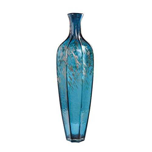 WINON Vases Modern Simple Glass Vase Decoration Home Light Luxury Decoration Hotel Model Room Living Room Table Art Vases vase (Color : Blue, Size : Height 59cm)