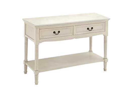 Deco 79 96211 Wood Console Table, 40" x 29", Antique Ivory