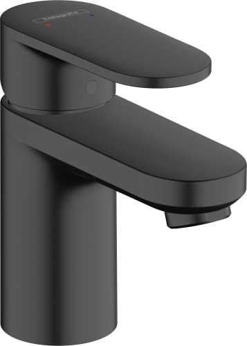 hansgrohe Vernis Blend - bathroom tap without waste, bathroom sink tap with spout height 70 mm, basin mixer tap water-saving (EcoSmart), matt black