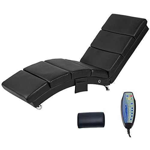 Relax Lounger Reclining Chair with Heating and Massage Function Ergonomic Indoor Long Lounger for Office, Living Room (Beige - PU Leather)