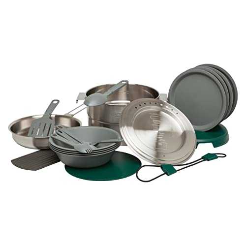 STANLEY Adventure Full Kitchen Basecamp Cook Set 11 Piece Camp Packable Unit, Stainless Steel, 3.5L