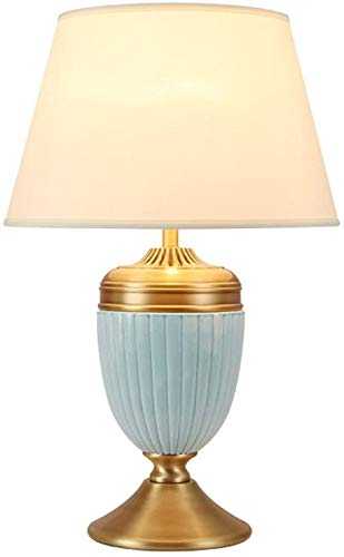 ZFB8B Eye-caringTable Lamp Blue Ceramic And Antique Brass Traditional/Classic Table Lamp And Shade(H: 24.4in) (color: Dimming),Colour:Dimming Funky Lamp (Color : Dimming)