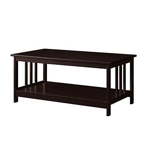 Convenience Concepts Mission Coffee Table with Shelf Espresso