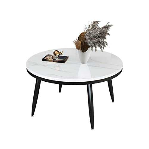 BJIAYOUD Side Tables Coffee Table Modern Minimalist Living Room Small Round Table Home Small Apartment Round Coffee Table Coffee Tables (Color : White)