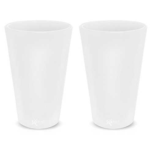 Silipint Silicone Pint Glasses, Patented Unbreakable Pint Glass from, Set of 2 Frosted 16oz