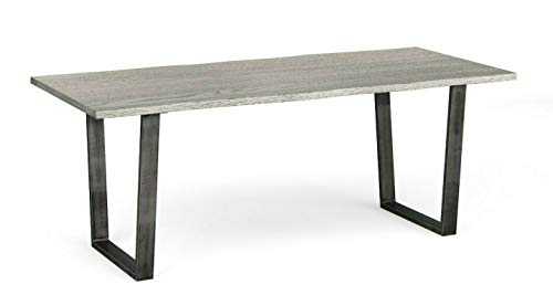 Grey Dining Table - Modern 8-12 Seater/Nyla Wood Grain Industrial Metal