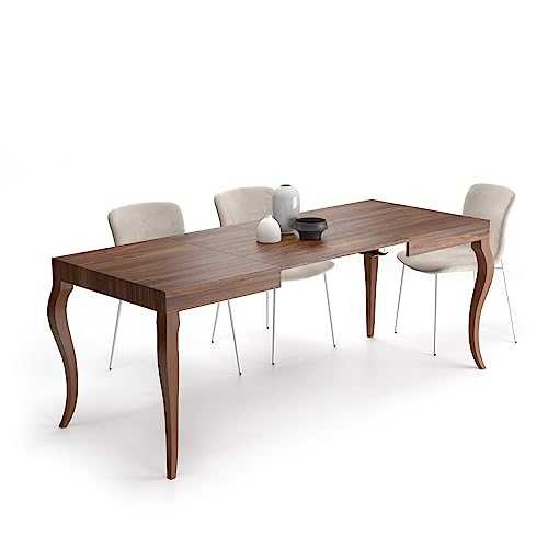 Mobili Fiver, Extendable Dining Table Classico, Walnut, Laminate-finished, Made in Italy