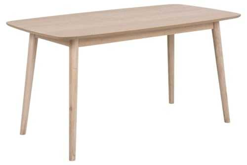 AC Design Furniture Dining Table, Wood, White, L: 80 x W: 150 x H: 75.5 cm