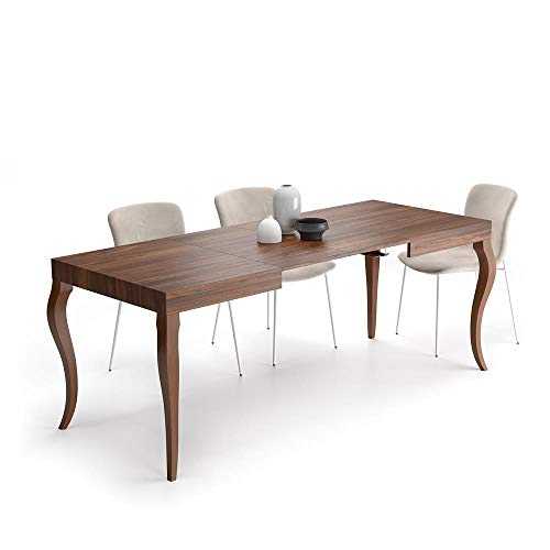 Mobili Fiver, Extendable Dining Table Classico, Walnut, Laminate-finished, Made in Italy