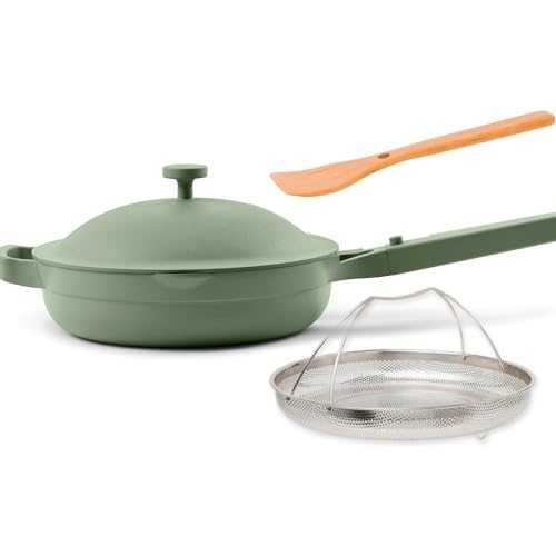 Our Place 10.5-Inch Ceramic Nonstick Skillet Pan, Toxin-Free with Stainless Steel Handle, Oven Safe - Sage