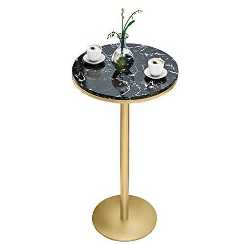 SZDFVBH 75cm Height Dining Table, Marble Table Top Round Table Restaurant Milk Tea Shop Leisure Table Office Building Coffee Table, (Color : Gold, Size : 55×55×75cm)