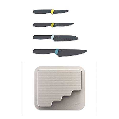 Joseph Joseph 10303 DoorStore Knives 4-Piece Elevate Knife Set with in-Cupboard Storage case, Multi