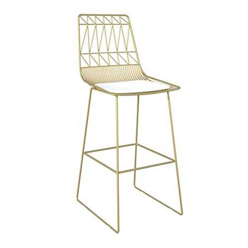 Bar Stool Metal Height Footrest Barstools Footstool Dressing Stool Padded Dining Chair as Kitchen Stool | Bar| Bathroom Stool| Faux Leather Seat Metal Gold Leg| Maximum Load Capacity 150kg (