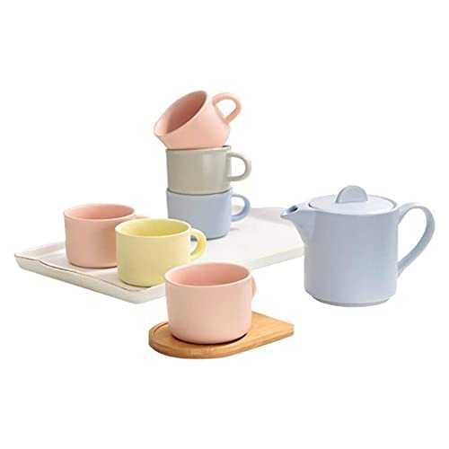 FGDSA Tea Set Coffee Cup Set Ceramic Cup Home Afternoon Tea Set Candy Color Cup Tea Gift Sets (Color : A)