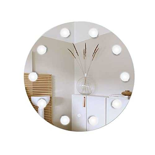 Home Décor Round HD Luminous Mirror, Smart LED Vanity Mirror, Wall-mounted Bathroom Light Mirror, Single Touch Stepless Color Palette, Art Deco Mirror