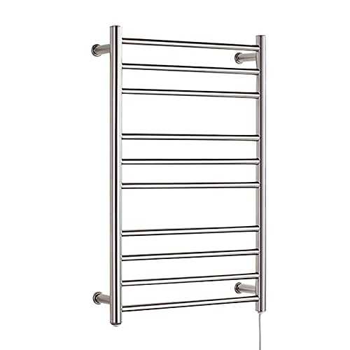 Electric Towel Warmer, 10-Bar Wall-Mounted Electric Heated Towel Rack Energy Efficient 88W 304 Stainless Steel Heated Towel Rail Radiator for Bathroom,Hardwired (Hardwired)