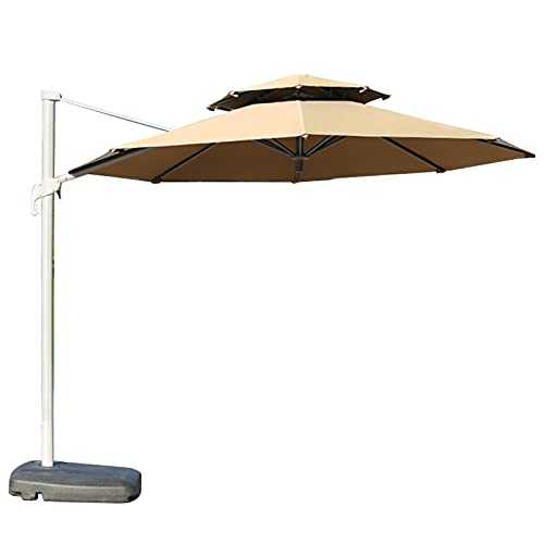 QLLL 3M/9.8ft Outdoor Round Cantilever Parasol, Garden Parasol Umbrella, 8 Ribs, Tilting System and Crank, 99.9% Waterproof and UV Protection ​for Market Deck Pool Backyard Patio