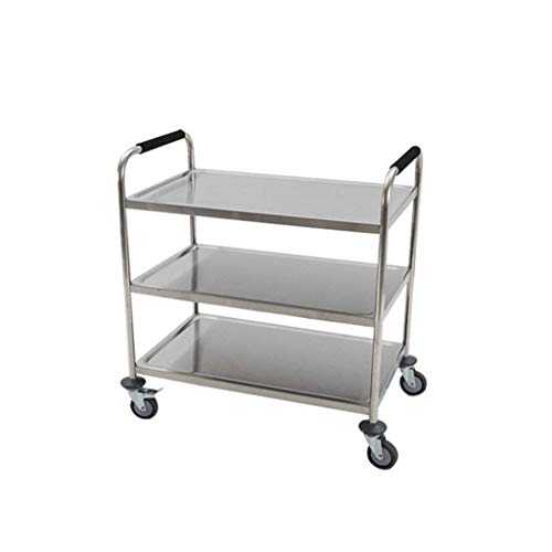 YEESEU Shelf-Stainless Steel Delivery Car Mobile Restaurant With 3 Layers Collection Tableware Cart Multifunction practical (Size : 80 * 40 * 90cm)
