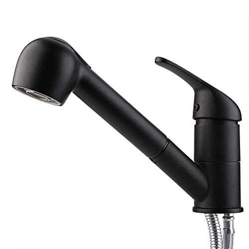 Kitchen Sink Faucet, Pull Out Kitchen Sink Cold Water Faucet Tap ( Color : Black Paint , Size : UK Standard G1/2 )