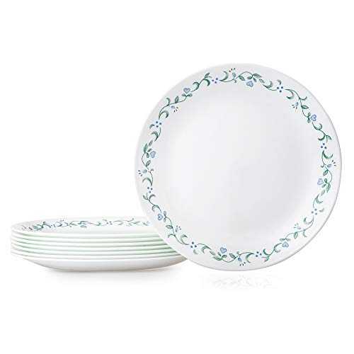 Corelle Vitrelle 8-Piece Dinner Plates Set, Triple Layer Glass and Chip Resistant, Lightweight Round , Country Cottage