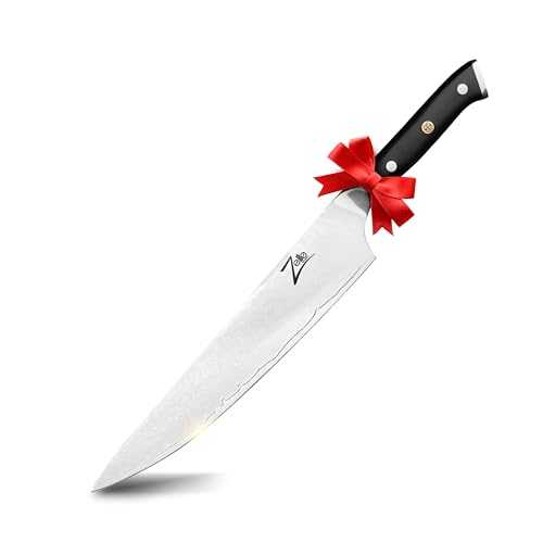 ZELITE INFINITY Chef Knife 10 Inch >> Alpha-Royal Series >> Best Quality Japanese AUS10 Super Steel 67 Layer High Carbon Stainless Steel, Incredible G10 Handle, Full-tang, Long & Deep 48mm Chefs Blade