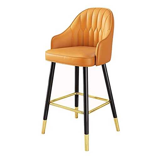 Modern Swivel Bar Chairs Kitchen Counter Height Barstools PU Leather Stools Velvet Upholstered Swivel Barstool with Back and Metal Footrest Suitable for restaurants, bars, cafes21.6/25.5/29.5Inch