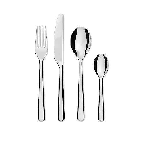 Alessi BG02S24 Amici Cutlery Set 24 Pieces, 18/10 Stainless Steel, Silver