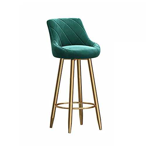 Home Furniture Barstool Bar Height Bar Stools, Bar Chairs for Kitchen/Home Bar/Pub/Dining Room, Velvet Seat, Gold Metal Legs, 65cm/75cm Seat Height, 200kg Bear Capacity, 1 Stool