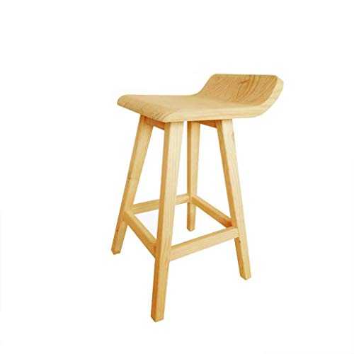 SOAILIMI2 Solid Wood Bar Stool, Nordic Modern Minimalist Casual Cafe Bar Chair Wood Color High Stool Bar Chair