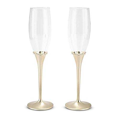 KJGHJ 2PCS Personalized Gifts For Bride Groom Couple,Engraved Gold Glass Champagne Toasting Flutes Set,Anniversary Wedding Keepsake, Champagne Flutes
