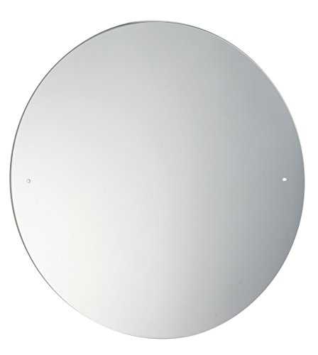 Waterstone Mirrors & Frames LTD 60cm Diameter Cicular Round Bathroom Mirror Glass with Pre Drilled Holes & Chrome Cap Wall Hanging Fixing Kit Hardware