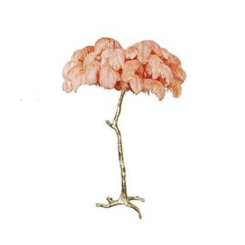 Jgzwlkj Feather lamp Modern Ostrich Feather All Copper Brass Resin Table Lamp Europen Style creative Tripod Lamp LED Bedside Romantic Princess Lamp