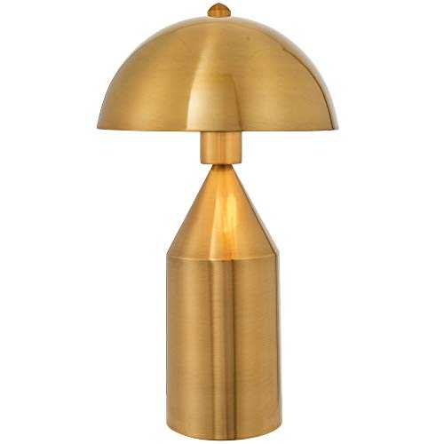 Unique Contemporary Table Lamp - Antique Brass Dome Metal Shade - Bedside Desk Feature Light Fitting – Contemporary Classic Twist – E27 Edison Screw Bulb Required – 60W MAX
