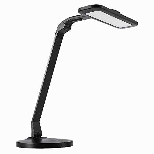 WNDFX Flexible LED Eye Protection Table Lamp USB Output Port Memory Function Dimmable 5 Kinds Of Brightness 4 Colors Touch Control A-level Illumination 18W Fixing Lighting (Color : Black)