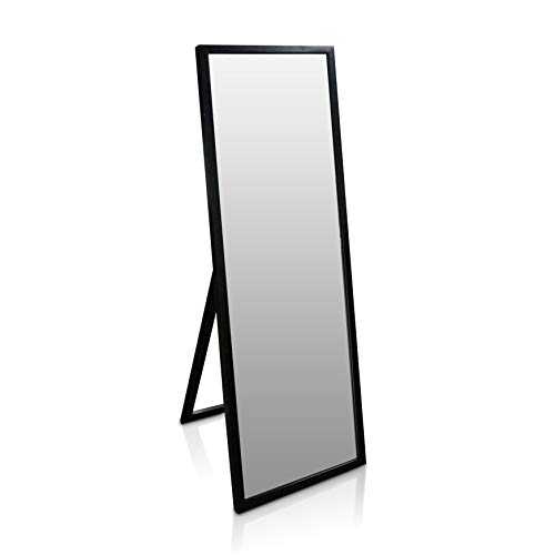 Classic by Casa Chic - Full Length Mirror - 130x45cm - Solid Wood - Free Standing or Wall Mounted - Black