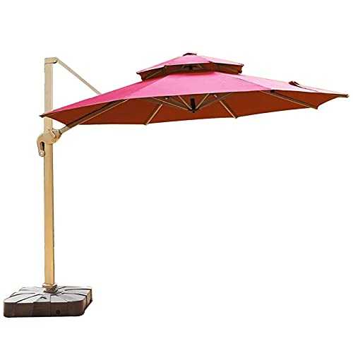Garden Patio Cantilever Parasol, Offset Banana Hanging Umbrella, Sunshade With UPF 50+ Protection, 360° Rotation, Adjustable Tilt, Crank For Opening Closing, ( Color : Beige , Size : Ø3m Round shape )