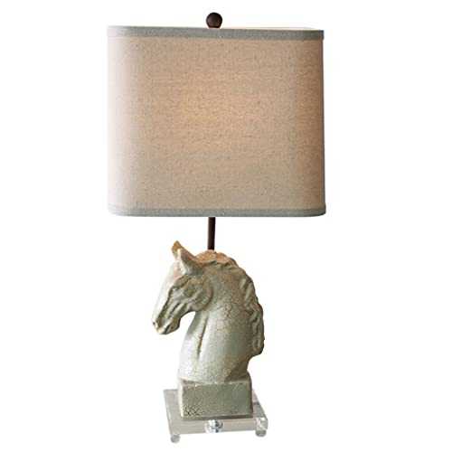 YUHUAWF Bedside Lamp Creative Personality Bedside Table Lamp Modern Art Bedroom Bedside Table Lamp Retro Study Living Room Horse Head Decorative Table Lamp Dimmable