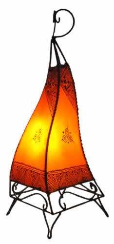 Plain Moroccan Henna Floor Lamp - Square - Orange 60CM -
