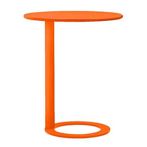 DHLIZI Sofa Side Table, Wrought Iron Round Coffee Table, Simple Ins Style Living Room/bedroom Side Table, Multifunctional Small Round Table (Color : Orange, Size : 58x56cm)