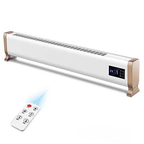Electric Skirting Board Convector Heater - Low Level Profile, Thermostat, Digital Timer for Home/Conservatory - Slimline Baseboard Radiator with Anti Frost, Remote Control,S
