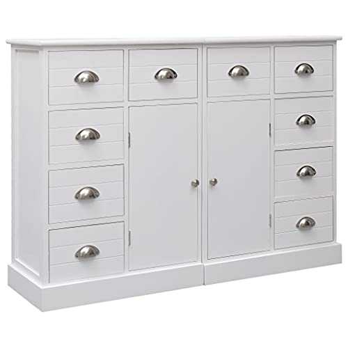 Buffets Sideboards Sideboard with 10 Drawers White 113x30x79 cm Wood