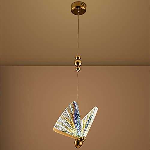 WFAANW Modern Nordic Pendant Lights Led Indoor Lighting Acrylic Hanging Lamps Bedroom Bedside Dinning Kitchen Decor Bar Butterfly Lamp (Body Color : Multicolor D22 H24cm)