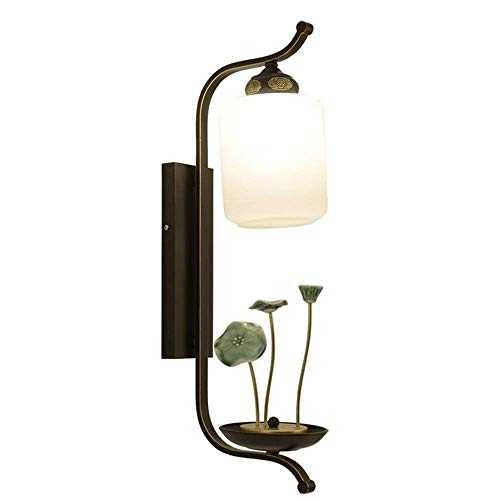 SPRINGHUA Outdoor Wall Lamp Retro Lotus Wall Lamp Chinese-style 3D Wall Lamp For Bedroom Hotel Gift Wall Lights (Color : Bronze, Size : 26x15x68cm)