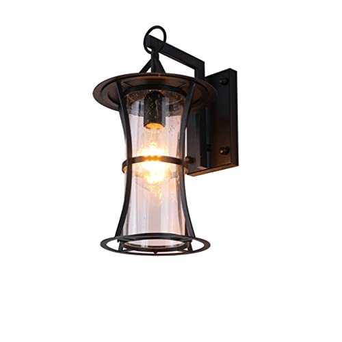 WDSHY Outdoor Vintage Wall Lamp E27 Bulb Sconce Light Fixtures Retro LED Wall Lamp Porch House Home Yard Garden Lighting (Color : A)