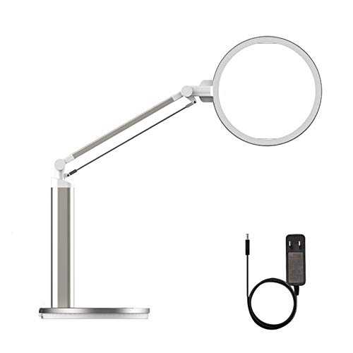 wantanshopping Table Lamp 16W LED Desk Lamp Stepless Dimmable Touch Control Table Lamp Double Pole Reading Lamp for Home Office, Metal Wire Drawing Process (Adapter Included) Desk Light