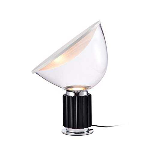 TBUDAR Nightstand Lamps Modern Fashion Table Lamp, Intelligent Nordic Design Industrial Wind Table Lamp, Desk LED Reading Lamp, Bedroom Living Room Bedroom Lamp (Color : Black, Size : L)