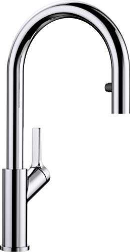 BLANCO Carena-S Vario mixer, high pressure faucet for kitchen, silgranit-look. Adjustable Spray Tap chrome
