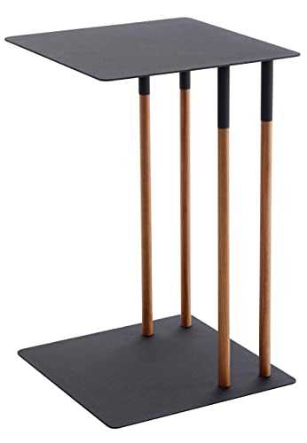 YAMAZAKI Home Sliding Sofa C Coffee Tray/Laptop Desk | Steel | End + Side Tables, Alloy Wood, Black, One Size
